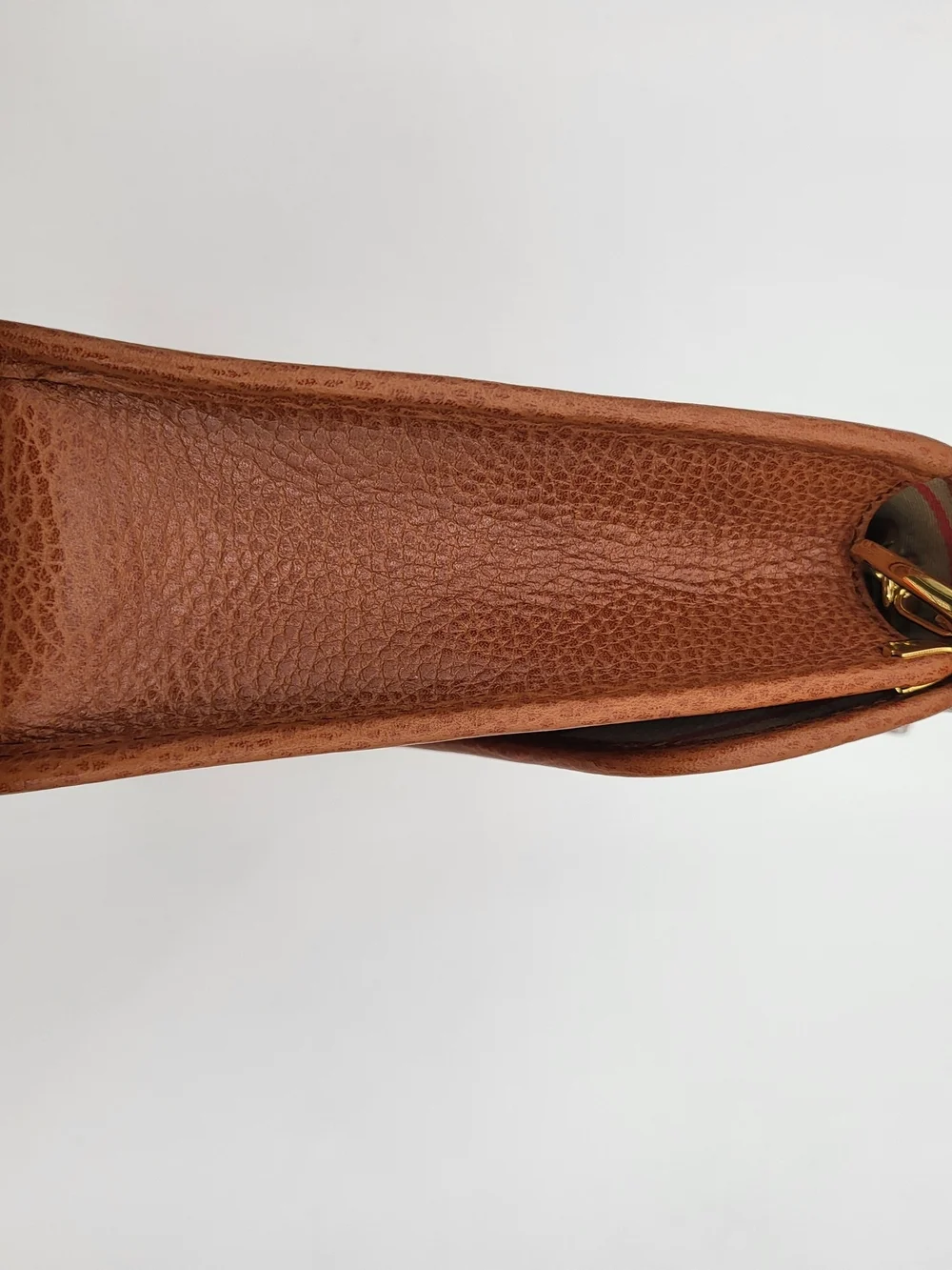 Burberry, Burberrys Brown Calfskin Leather Wristlet Vintage Clutch, Authentic..